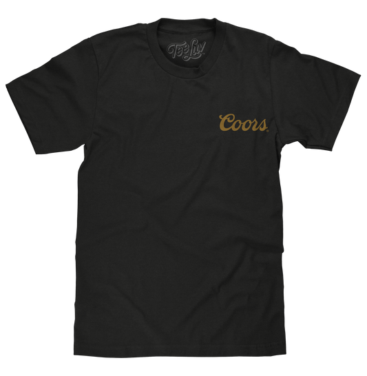 Coors Banquet Beer Double Sided Brewery Logo T-Shirt - Vintage Black